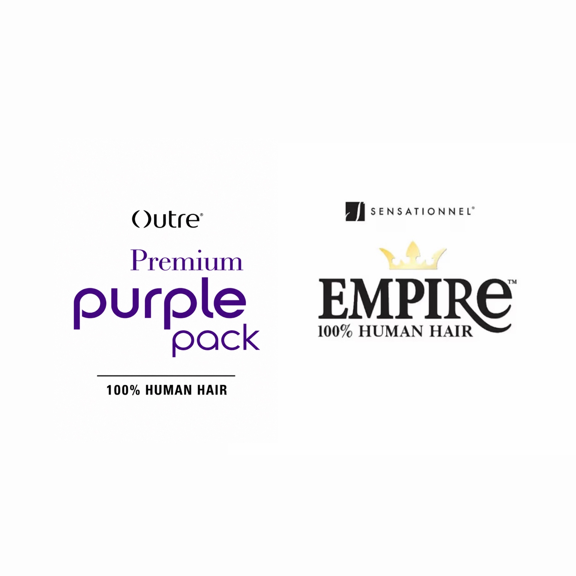 Empire 100% Human Hair and Premium Purple Pack brand logos